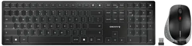 Cherry DW 9500 Slim Wireless Ergonomic Keyboard And Mouse Set in Black