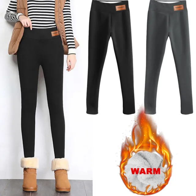 Women Thermal Stretch Fleece Lined Thick Winter Warm Pants Tight