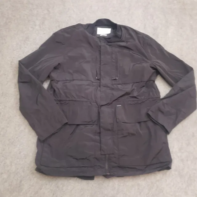 Zara Jacket Mens Extra Large Black Full Zip Outdoors Coat Pockets Casual Adult