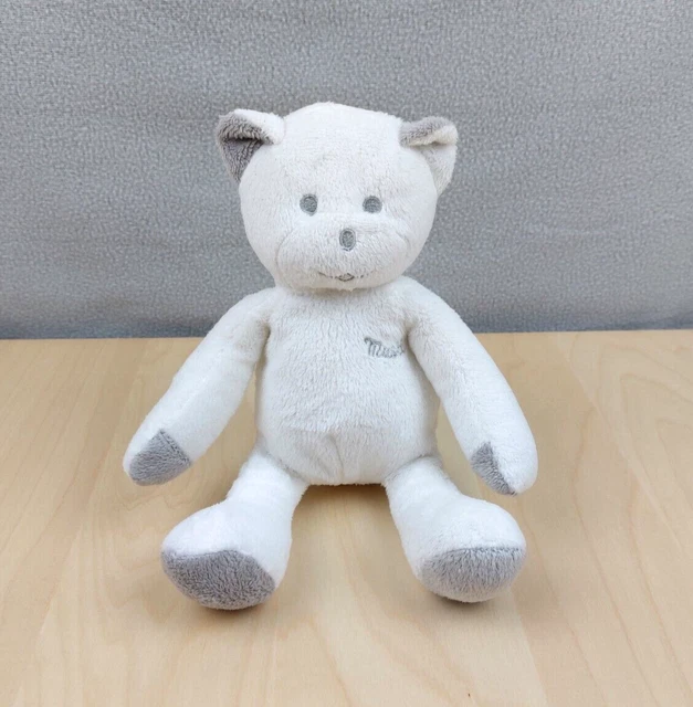 Doudou Peluche ours blanc pattes grises Musti de Mustela 24 cm TBE
