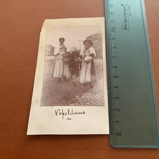 NAPOLI   1900-1910 Foto Albumina originale Costumi Animata
