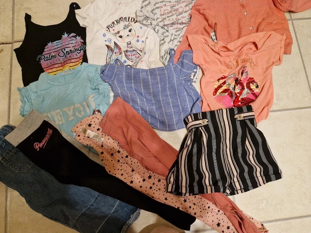 Large Bundle Girls Summer Clothes Age 9-10 Years  Tops Leggings Shorts