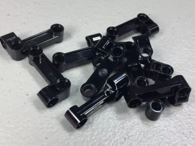 New Black LEGO Technic Pin Connector Perpendicular 2x4 Bent 11455 Authentic x10