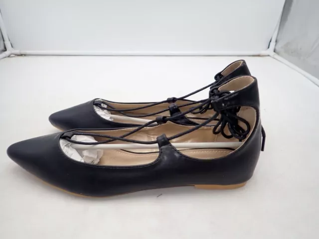 Dream Pairs Estella pointed toe ballet flats Gladiator ties black sz 9, 10, & 11