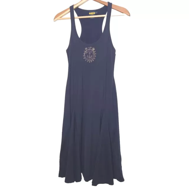 Ralph Lauren Rugby Size S Dress Sleeveless Racerback Tank Nautical Anchor Navy