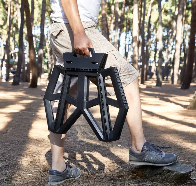 Großer strapazierfähiger klappbarer Stufenhocker tragbar Outdoor Camping Fischsitz Küche