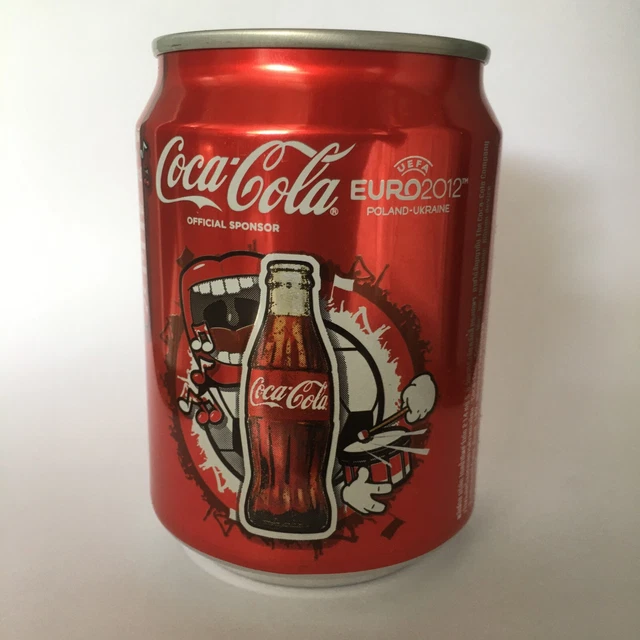 Coca Cola Empty Un-open Can UEFA EURO 2012 POLAND-UKRAINE 240ML FOOTBALL