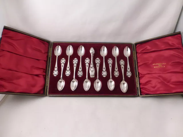 English Sheffield Boxed Sterling Demitasse Set by Walker & Hall - 1903