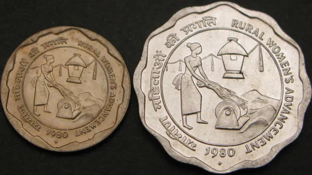 INDIA 10, 25 Paise 1980 - FAO - 2 coins - 3683 ¤ PB