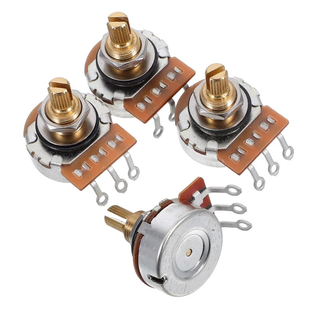 Lot De 5 Boutons Potentiomètre – Insert Laiton Pour Arbre 6 Mm, Design Noir – Pour équipement Audio, Interrupteurs, Réglages