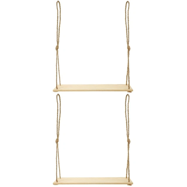 2pcs Wall Hanging Shelf Wooden Shelf Rustic Floating Shelves Storage Organizer