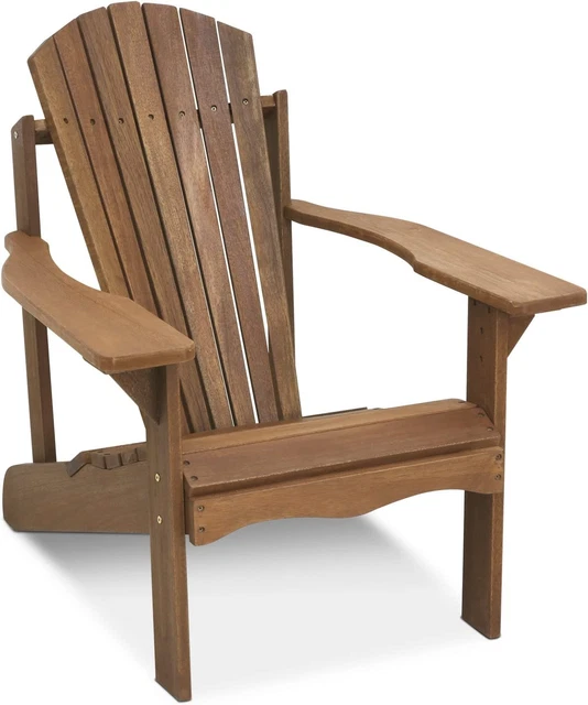 FG16918 Tioman Hardwood Patio Furniture Adirondack Chair in Teak Oil, Large, Nat FG16918 Tioman Hardwood Patio Furniture Adirondack Chair in Teak Oil, Large, Nat