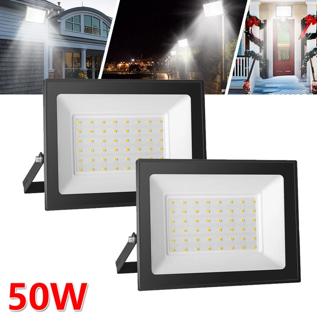 2 Stück 50W LED Fluter Flutlicht Außenlampe Scheinwerfer Baustrahler Kaltweiß DE