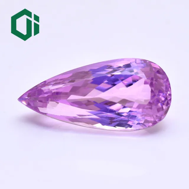 57 CT Naturel Rose Kunzite à Facettes Poire Coupe Libre Beau Véritable Gemme