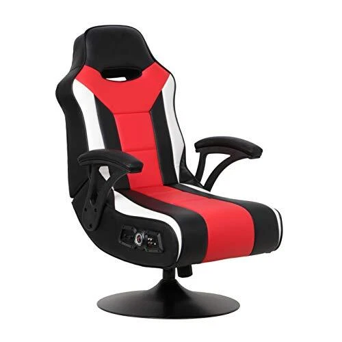 Falcon Pedestal PC Office Gaming Chair, 32" x 25" x 42", Black/Red