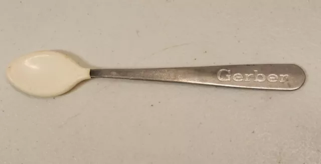 Vintage Gerber Soft-Bite Stainless steel infant  spoon  Made in the USA - 5 1/2"