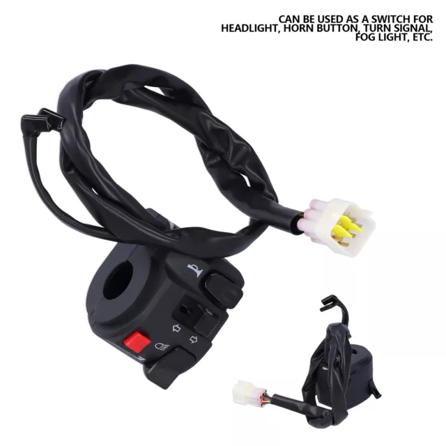 7/8in Motorcycle Handlebar Switch Horn Button Headlight Turn Signal Fog Lamp C➹