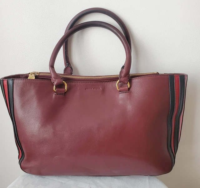 Sac à Main Sonia Rykiel En Cuir Marron - Modèle Charming Line Style Bowling, Occasion