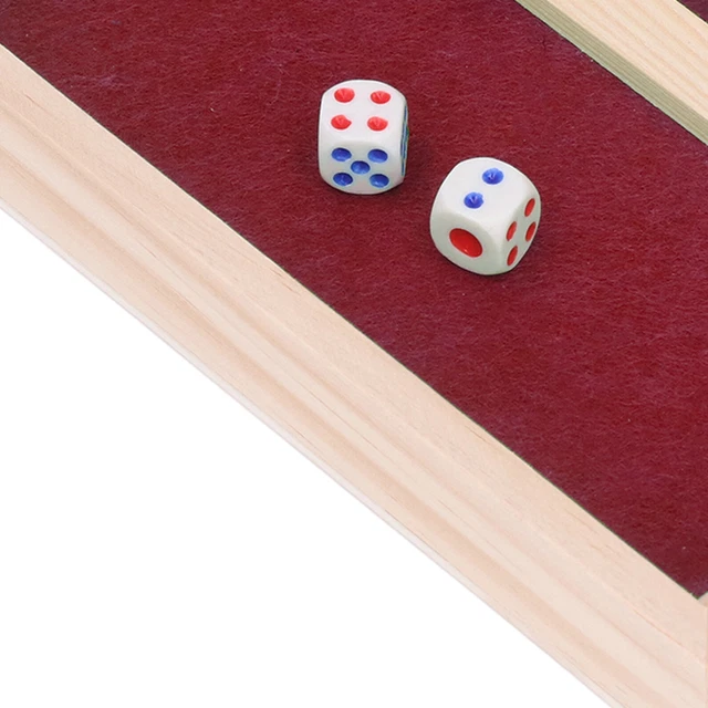 MplehDa Shut The Box, Gioco da Tavolo, Dice Game Tavolo in legno Numero Matematico Famiglia, Gioco dei Dadi In Scatola, Tavolo in Legno con Dadi