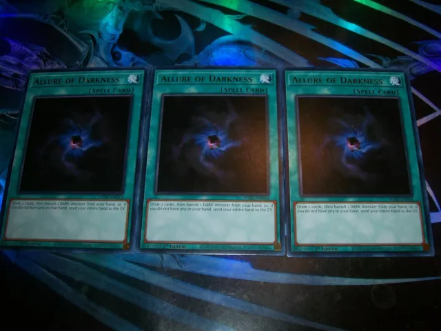 3x Allure of Darkness 1st Edition Rare WISU-EN054 Yu-Gi-Oh!