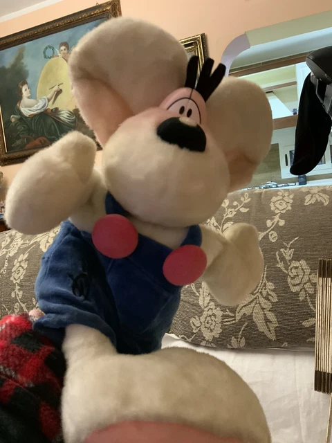 Diddl  peluche topo marionetta mano abito blu Diddl Depesche Germania vintage