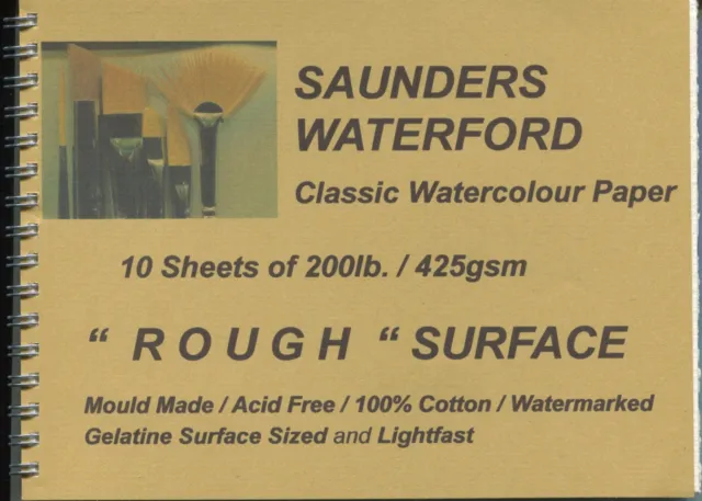 Saunders Waterford watercolour paper pad cotton paper rough cold