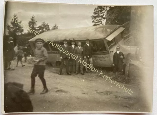 orig. Foto Auto Automobil Oldtimer um 1930 Bus Zeitungsartikel Bielefeld Herford