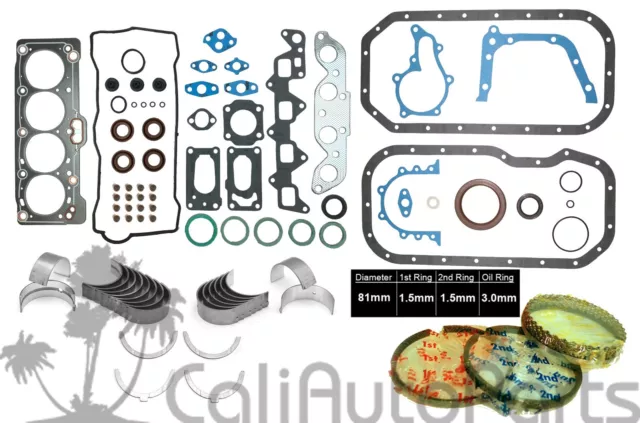 FITS: 88-93 Toyota Celica Corolla 1.6L 4AF 4AFE DOHC FULL SET *RE-RING KIT*