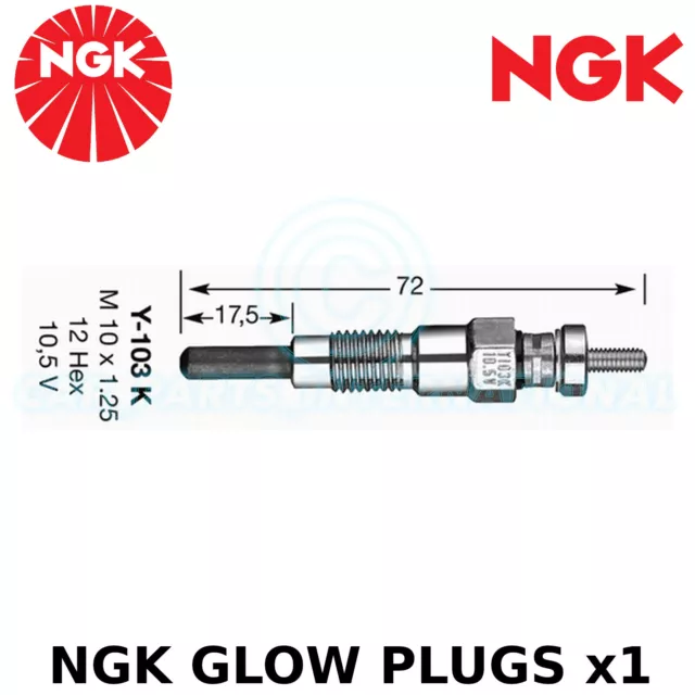 NGK Glow Plug (Diesel Engines) - Part No: Y-103K - Stock No: 6325 - x1