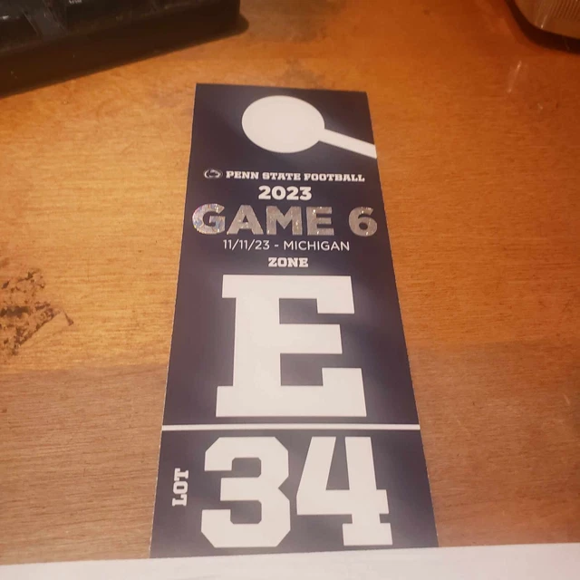 ******* Penn State vs Michigan Parking Pass Lot 34 11/11 ************