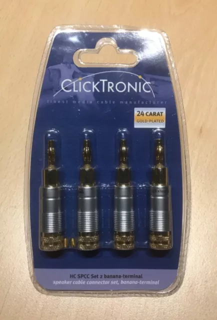 Clicktronic HC SPCC Banana-Stecker Lautsprecher Steckverbinder, 4er-Set