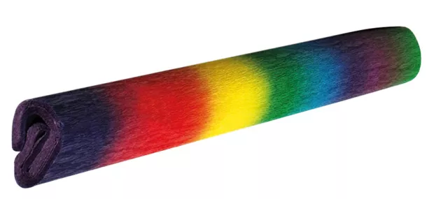 folia Krepppapier 250cm x 50cm Krepp regenbogen feuchtfärbend Rolle Bastelkrepp