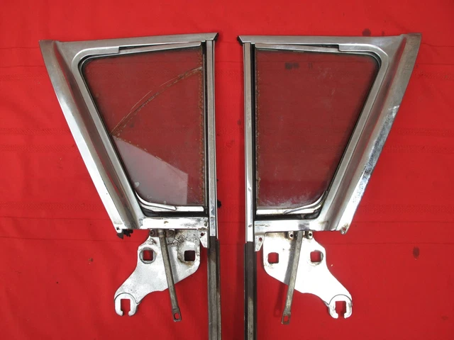1957-1958 Cadillac Door Vent Window Pair Chrome Wing Right & Left