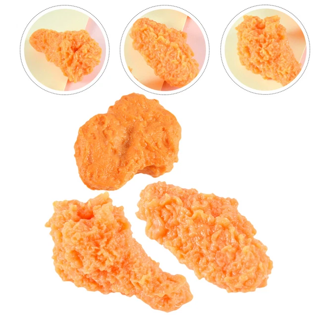 3pcs Modèles de pilon de poulet simulés faux accessoires d'aile de poulet rôti