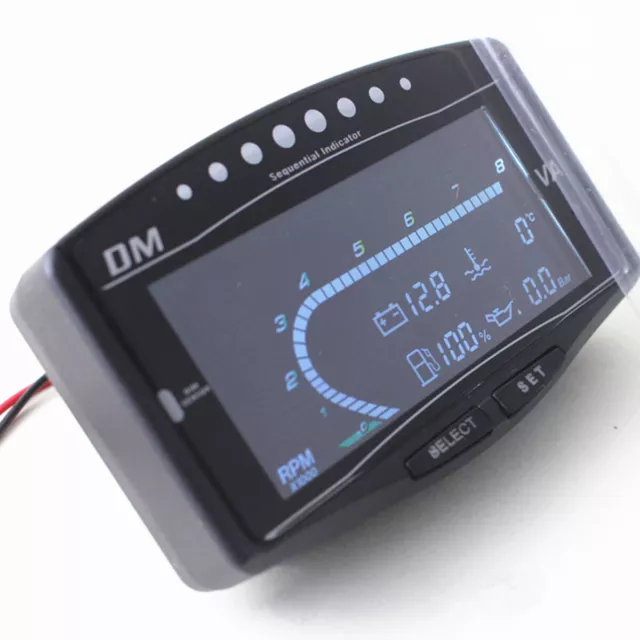 Car 5 Function Gauge Oil Pressure Voltmeter Tachometer Temperature Instrument