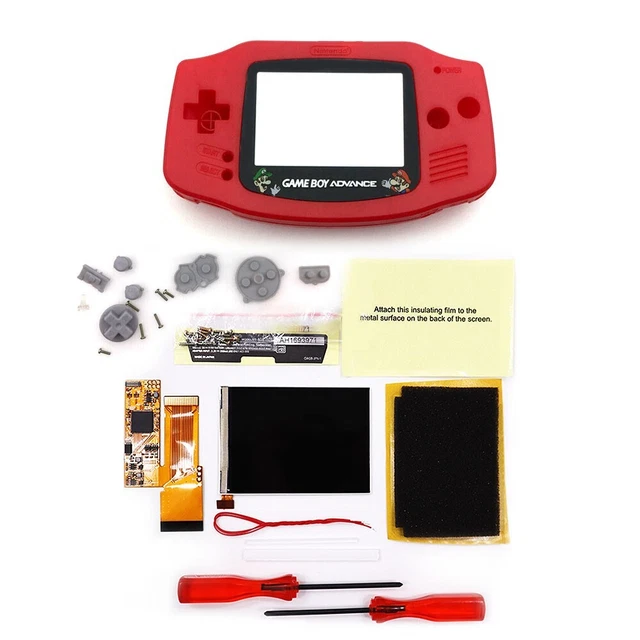 Kit LCD IPS V2 Pour Game Boy Advance - Coque Pré-découpée + Batterie Rechargeable