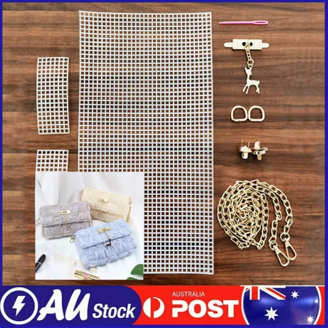 6Pcs Auxiliary Weaving Mesh Kit with Fawn Chain Buckle Sewing Needle DIY Bag AU