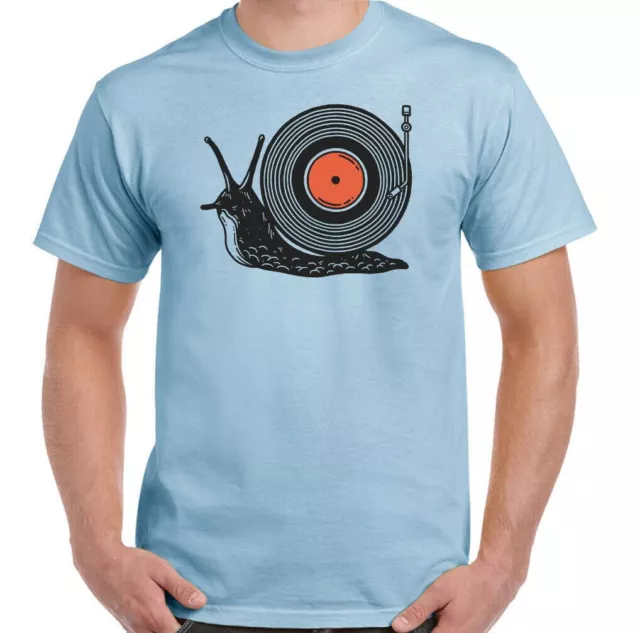 Vinile T-Shirt Slug Uomo Divertente Dj Djing Ponti Disco Player Technics Danza