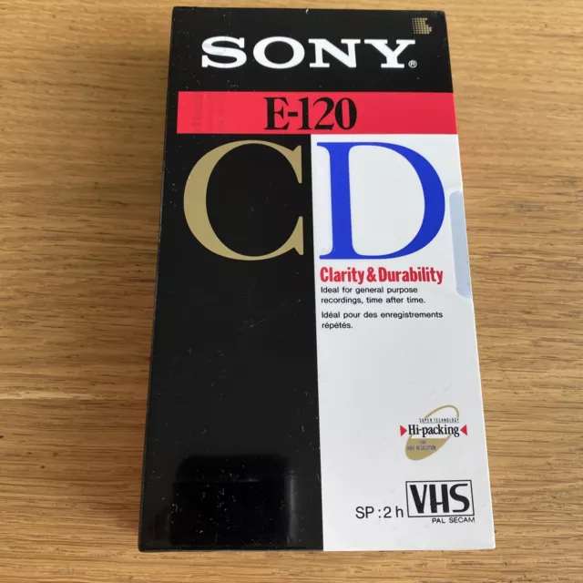 Cassette Vierge Sony VHS CD E-120 Sous Blister Scellé