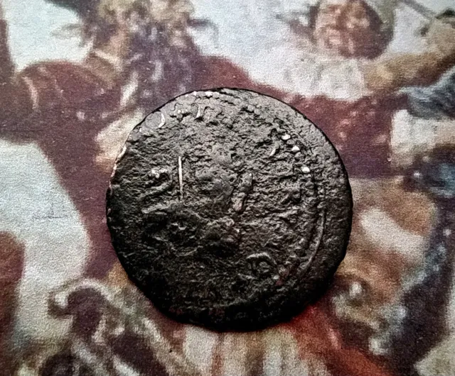 Pirat coin 1718 “The year of Blackbeard“.2 Maravedies, Kolonial