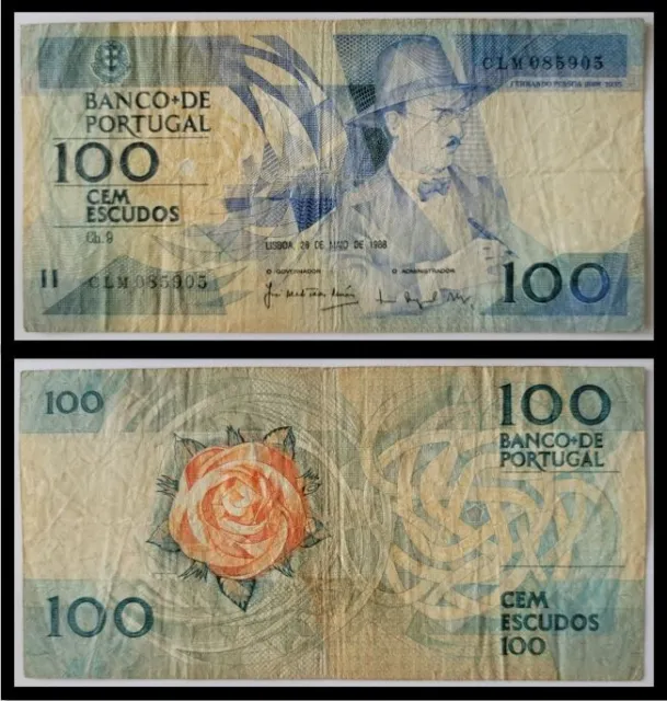 PORTUGAL 100 ESCUDOS 1988 - Banknote Paper Money - Circulated