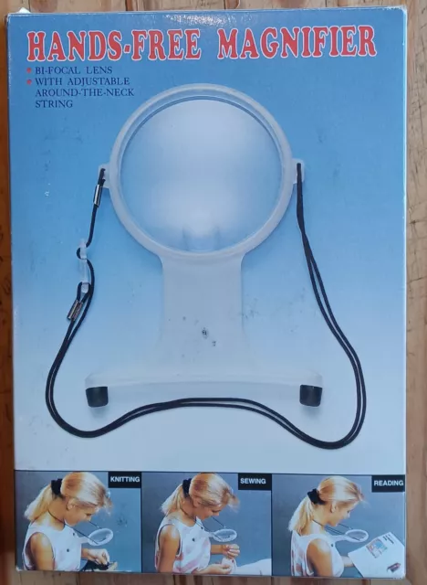 Magnifying Glass for Knitting and Sewing, Vintage Hands Free Magnifyer, boxed