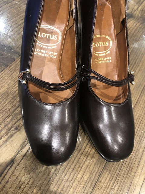 Tacchi Vintage Anni 60 Taglia 2,5 Eu 35,5 Bronzo Vernice Pelle Di Loto Finitura Oro 2,5"