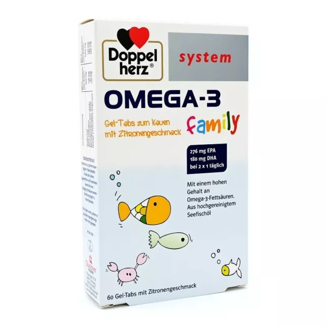 DOPPELHERZ Omega-3 Gel-Tabs family system 60 St PZN 12351236 3