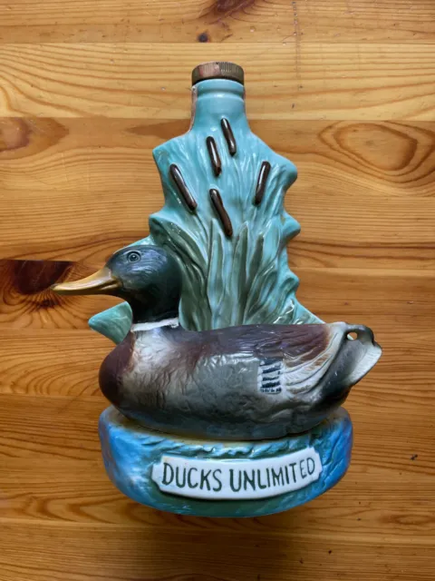 Jim Beam Ducks Unlimited Vintage empty Bourbon Whiskey Decanter 1974-1975