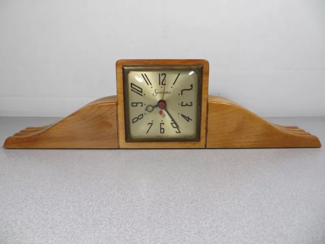 Vintage Mid Century Modern Electric Mantle Clock by SESSIONS - Runs Well