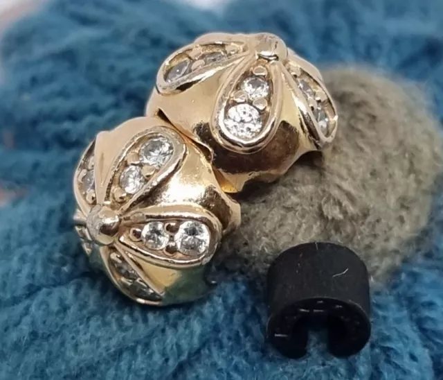 GENUINE PANDORA ROSE Gold Dazzling Daisies Clip Charm ALE R