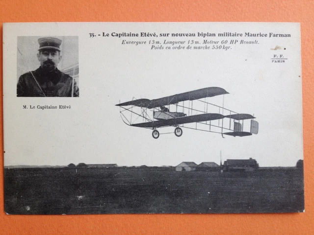 Carte Postale Ancienne – Pilote Henri JULLEROT Sur Biplan Henri FARMAN – Aviation 1900