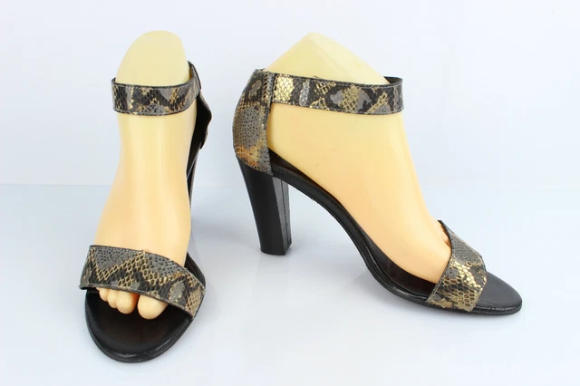 MINELLI SANDALES TALONS Cuir Dor Gris Noir fa on Python T 39 Tr s