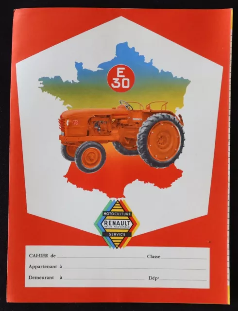 Protège cahier TRACTEUR RENAULT E30 Motoculture tractor Traktor copybook